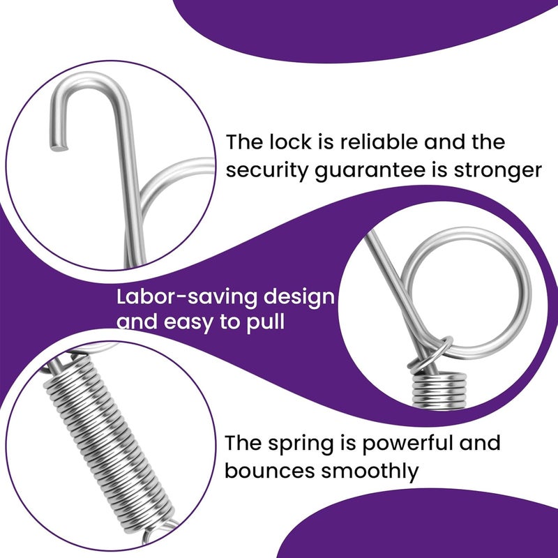 Catuy 20Pcs Pet Cage Door Spring Latches, Small & Large Sizes, Heavy-Duty Metal Finger Hooks for Fixing Pet Cage Door - Image 4